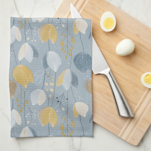 Modern Spring Tulip Botanical Kitchen Towels キッチンタオル (四つ折り)