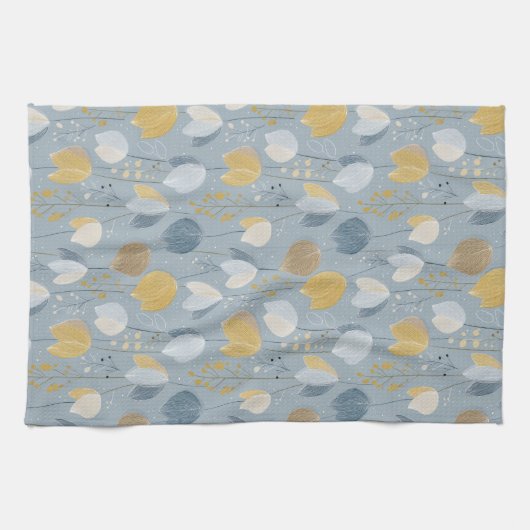 Modern Spring Tulip Botanical Kitchen Towels キッチンタオル (横)