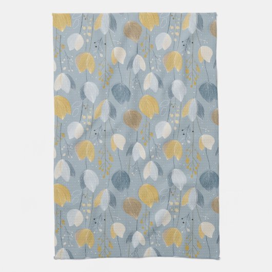 Modern Spring Tulip Botanical Kitchen Towels キッチンタオル (縦)