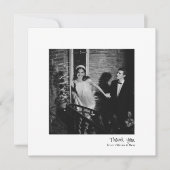 Modern Square Minimalist White Handwritten Wedding サンキューカード (正面)