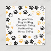 Modern Square Pet Sitter Business Card  スクエア名刺 (裏面)
