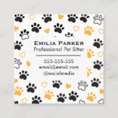 Modern Square Pet Sitter Business Card  スクエア名刺 (正面)