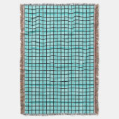 Modern_Squares (c) Turquoise_Blue-Blanket_ スローブランケット (正面縦)