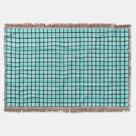 Modern_Squares (c) Turquoise_Blue-Blanket_ スローブランケット