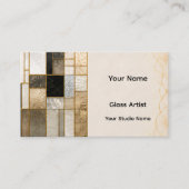 Modern Stained Glass Business Card | Luxury Salon 名刺 (正面)