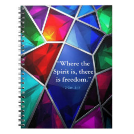 Modern Stained Glass Geometric Faith Journal ノートブック