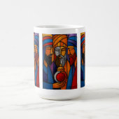 Modern Stained Glass Three Wise Men コーヒーマグカップ (中央)