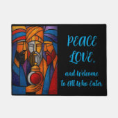 Modern Stained Glass Three Wise Men ドアマット (正面)