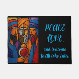 Modern Stained Glass Three Wise Men ドアマット