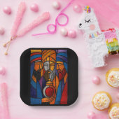 Modern Stained Glass Three Wise Men ペーパープレート (パーティー)