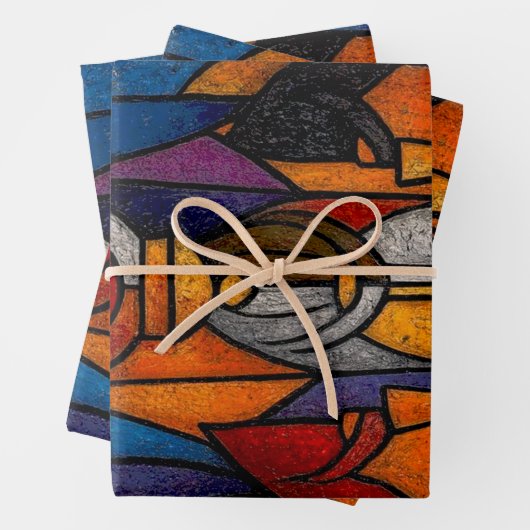 Modern Stained Glass Three Wise Men ラッピングペーパーシート (インサイチュ)