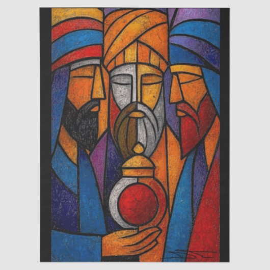 Modern Stained Glass Three Wise Men 薄葉紙 (正面)