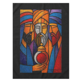 Modern Stained Glass Three Wise Men in English テーブルクロス