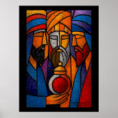 Modern Stained Glass Three Wise Men in English ポスター (正面)