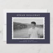 Modern Stamp Style Photo Graduation Announcement 招待状 (正面)
