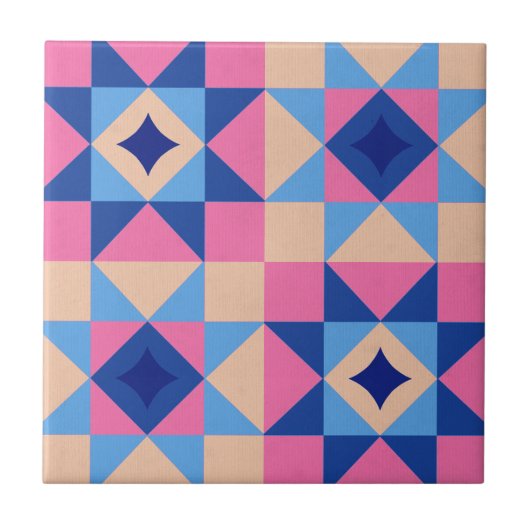 Modern Star Block Quilt タイル (正面)
