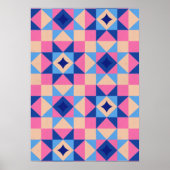 Modern Star Block Quilt ポスター (正面)