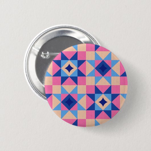 Modern Star Block Quilt 缶バッジ (正面&裏面)