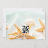 Modern Starfish Shells QR Code Beach Wedding セーブザデート (裏面)