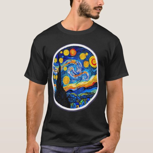 Modern Starry Night Art Tシャツ (正面)