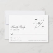 Modern Starry Night Celestial Wedding RSVP Card (正面)