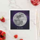 Modern Starry Night Full Monn Wedding  スタンダードカクテルナプキン (インサイチュ)