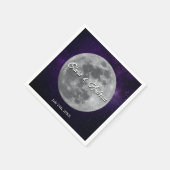 Modern Starry Night Full Monn Wedding  スタンダードカクテルナプキン (角)