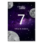 Modern Starry Night Full Moon Wedding  テーブルナンバー (裏面)