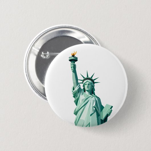 Modern Statue of Liberty Button 缶バッジ (正面&裏面)