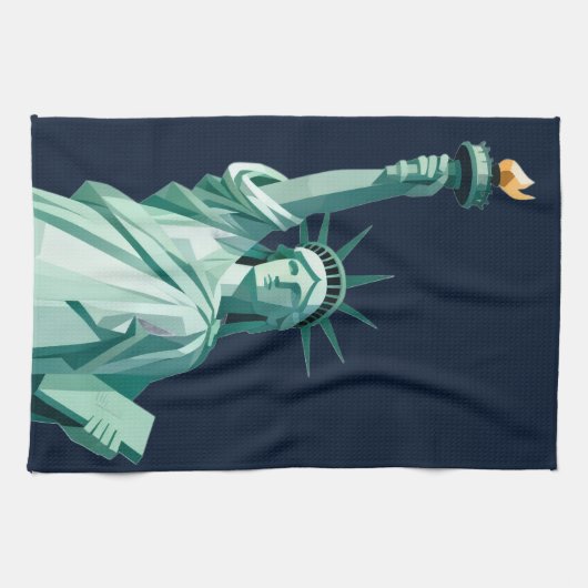 Modern Statue of Liberty Kitchen Towel キッチンタオル (横)