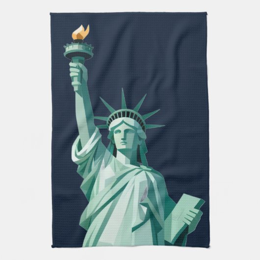 Modern Statue of Liberty Kitchen Towel キッチンタオル (縦)