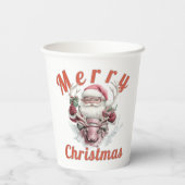 Modern Steampunk Santa and Robot Reindee Paper cup 紙コップ (裏面)