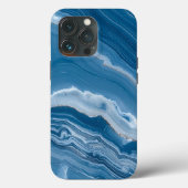 Modern Stone Dusty Blue Marble Case-Mate iPhoneケース (裏面)