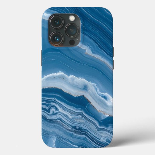 Modern Stone Dusty Blue Marble Case-Mate iPhoneケース (裏面)