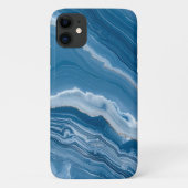 Modern Stone Dusty Blue Marble Case-Mate iPhoneケース (裏面)
