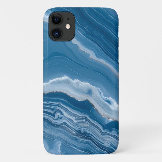 Modern Stone Dusty Blue Marble Case-Mate iPhoneケース (裏面)