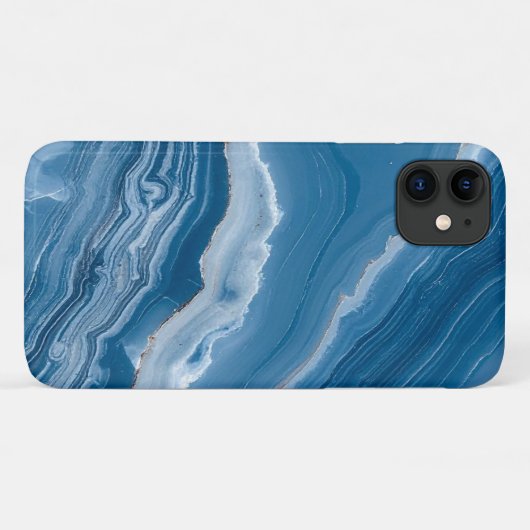 Modern Stone Dusty Blue Marble Case-Mate iPhoneケース (裏面(横))