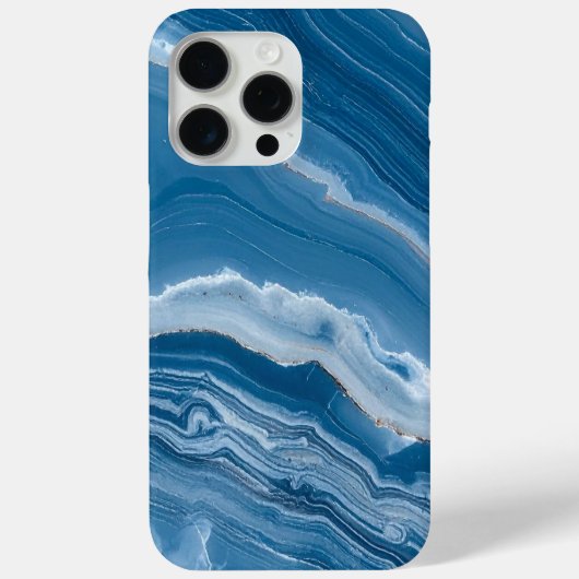 Modern Stone Dusty Blue Marble Case-Mate iPhoneケース (裏面)