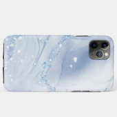 Modern Stone Dusty Blue Marble Case-Mate iPhoneケース (裏面(横))