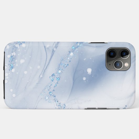 Modern Stone Dusty Blue Marble Case-Mate iPhoneケース (裏面(横))