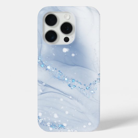 Modern Stone Dusty Blue Marble Case-Mate iPhoneケース (裏面)