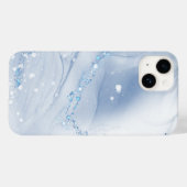 Modern Stone Dusty Blue Marble Case-Mate iPhoneケース (裏面 (横))