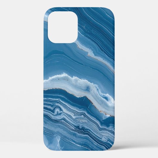Modern Stone Dusty Blue Marble Case-Mate iPhoneケース (裏面)