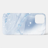 Modern Stone Dusty Blue Marble Case-Mate iPhoneケース (裏面 (横))