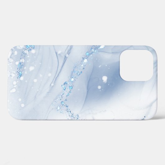 Modern Stone Dusty Blue Marble Case-Mate iPhoneケース (裏面 (横))
