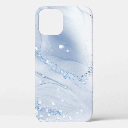 Modern Stone Dusty Blue Marble Case-Mate iPhoneケース (裏面)