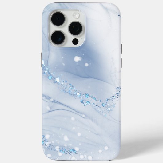 Modern Stone Dusty Blue Marble Case-Mate iPhoneケース (裏面)