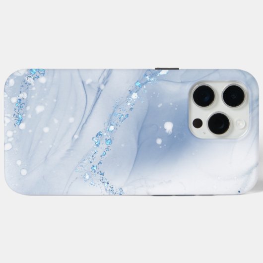 Modern Stone Dusty Blue Marble Case-Mate iPhoneケース (裏面 (横))