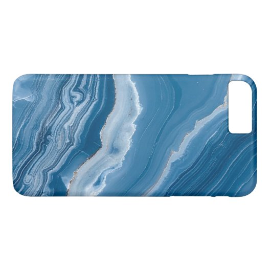 Modern Stone Dusty Blue Marble Case-Mate iPhoneケース (裏面(横))