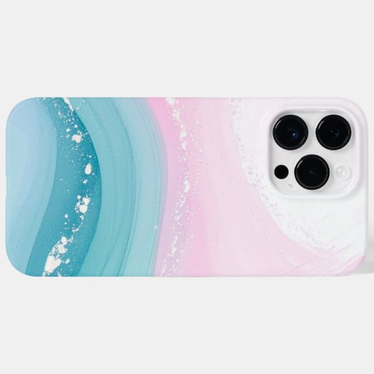 Modern Stone Dusty Blue Marble Case-Mate iPhoneケース (裏面 (横))